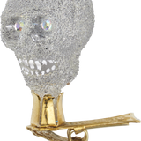 Beaded Skull on Clip Glass Ornament