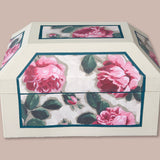 Antoinette Poisson Wedding Storage Box, Medium Roses Pompadour Gris