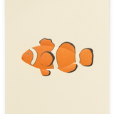 Mini Embossed Flat Card, Clown Fish