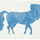 Woodblock Horse Greeting Card