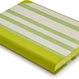 Extra-Thick "Composition Ledger" Chiyogami Notebook, Lime Stripe