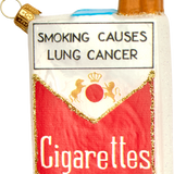 Pack of Cigarettes Glass Ornament