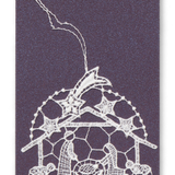 Starched Lace Hanging Ornament, Nativity Scene