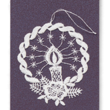 Starched Lace Hanging Ornament, Candle