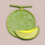 Japanese Embroidered Patch, Green Yubari Canteloupe Melon