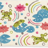 Katazome Greeting Card, Frogs