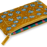 Anke Drechsel Small Silk Velvet Embroidered Pouch