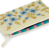 Anke Drechsel Small Silk Velvet Embroidered Pouch
