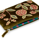 Anke Drechsel Small Silk Velvet Embroidered Pouch