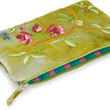 Anke Drechsel Small Silk Velvet Embroidered Pouch