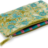 Anke Drechsel Small Silk Velvet Embroidered Pouch
