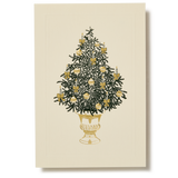 Pine Tree in Vase Gold Engraved Greeting Card
