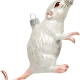 White Rat Glass Ornament
