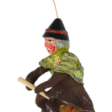 Witch on a Broomstick Spun Cotton Ornament
