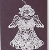 Starched Lace Hanging Ornament, Angel Holding Star
