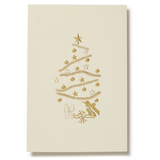 Tinsel Tree Gold Engraved Greeting Card