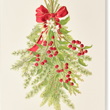 Engraved Christmas Bouquet Greeting Card