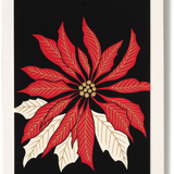 Silk-Screen Printed Japanese Christmas Greeting Card, Christmas Flower