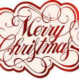 White Merry Christmas Stickers