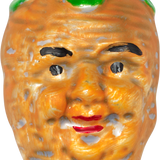Carrot Face Glass Ornament