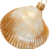 Closed Clam Shell Glass Ornament
