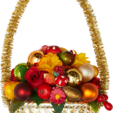 Fruit and Flower Basket Glass Ornament
