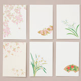 Set of 6 Japanese Blossoms Postcards, Set 6